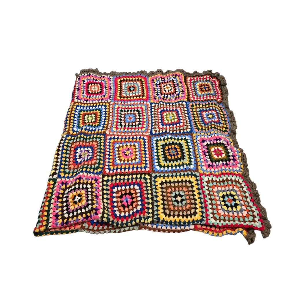 Granny Square Crochet Blanket Full/Double 90"x85"